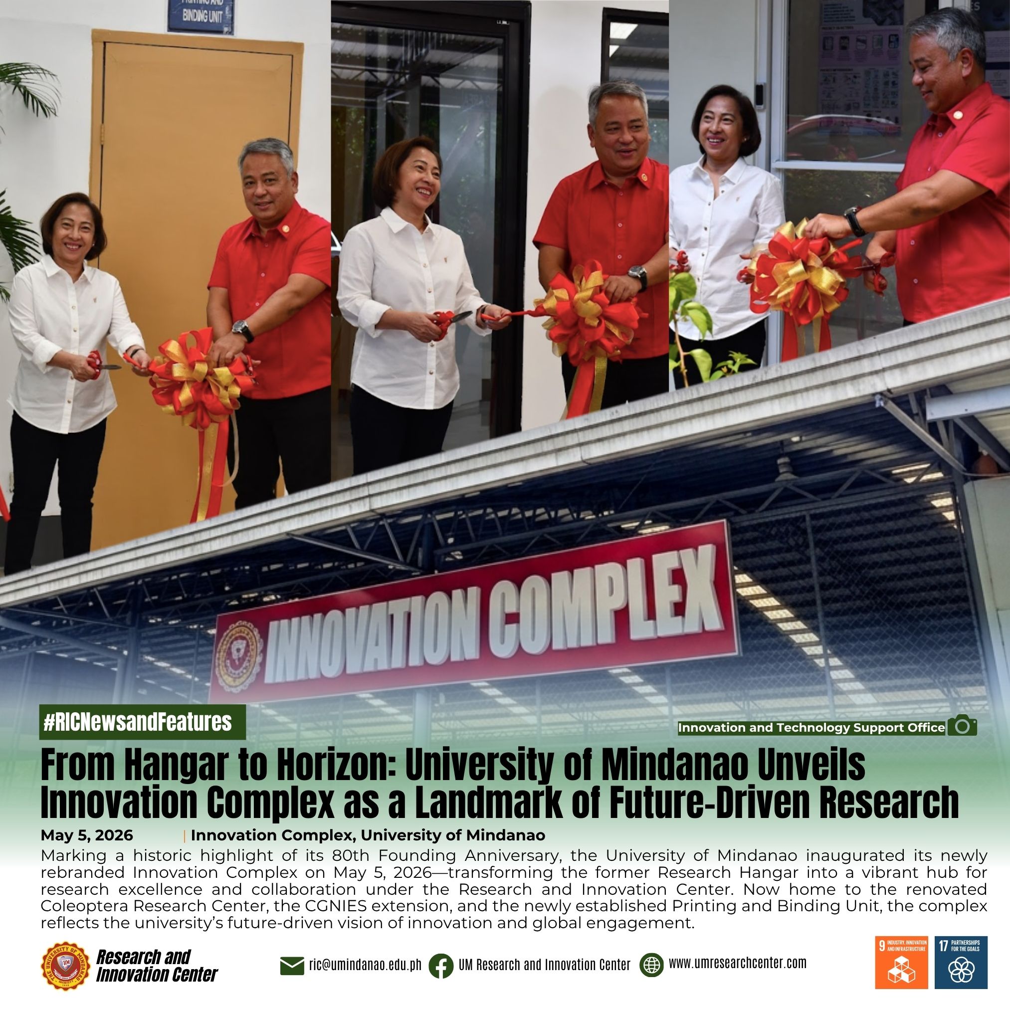 From Hangar to Horizon: University of Mindanao Unveils Innovation Complex as a Landmark of Future-Driven Research